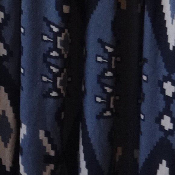 Reborn maxi dress size L, black bodice, grey& cream geometric print on skirt VGC - Picture 14 of 15